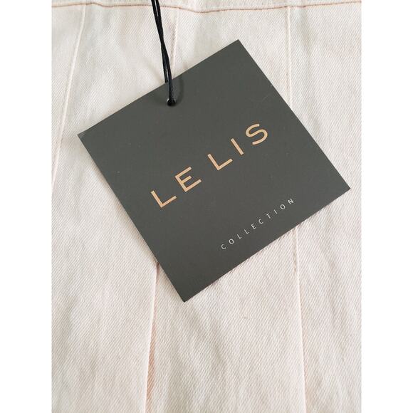 Le Lis Mini Skirt Women's Size Small Light Pink Pleated Canvas Back Zip A-Line - Picture 10 of 11